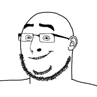 alternate bald ear glasses happy looking_at_you nose series:fusionjaks smile smirk stubble teeth variant:cobson variant:weirdpenis wholesome // 900x900 // 16.2KB