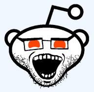 aliased antenna ear glasses no_nose open_mouth orange_eyes reddit soyjak stubble transparent_background variant:snoojak // 475x465 // 12.5KB