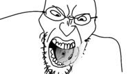 eating glass ias_to_be_kept open_mouth soyjak stubble variant:angry_soyjak variant:roundjak // 1600x900 // 82.4KB
