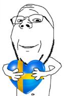 arm glasses heart holding_object smile soyjak stubble subvariant:wholesome_soyjak swede sweden swedish_win variant:gapejak wholesome // 676x1021 // 151.9KB
