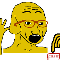 animal animated arm button dog ear glasses hand hands_up janny open_mouth soyjak stubble variant:excited_soyjak yellow_skin // 658x500 // 30.3KB