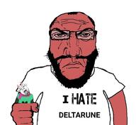 angry bald bloodshot_eyes clothes crunch deltarune faggot glasses goat i_hate punisher_face red_face stubble subvariant:science_lover tshirt variant:bernd variant:markiplier_soyjak video_game // 1017x935 // 440.0KB