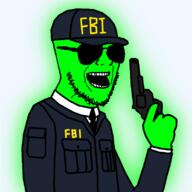 agent cap clothes federal_bureau_of_investigation glasses glowie glowing green_skin gun hat revolver sunglasses variant:gunjak // 798x798 // 89.7KB