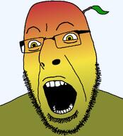 food fruit leaf mango open_mouth subvariant:soyboy_cobson variant:cobson yellow_eyes // 905x1000 // 102.4KB