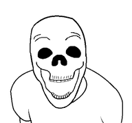 aliased bald bone dark_eyes eyebrows no_eyes no_nose open_mouth series:skeletonjaks skeleton skull teeth variant:el_perro_rabioso white_shirt // 427x400 // 8.1KB