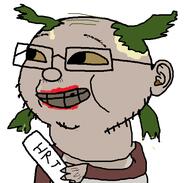 4chan 4cuck balding beard glasses greasy green_hair hrt lipstick mutt pigtails variant:mintson // 566x540 // 24.6KB