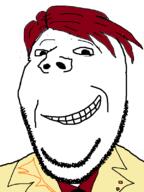 anime clothes dreamworks_face grin hair necktie red_hair soyjak stubble subvariant:wholesome_soyjak umineko ushiromiya_battler variant:gapejak video_game // 600x800 // 41.2KB