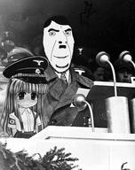 adolf_hitler anime black_and_white furude_rika higurashi nazism swastika variant:cobson // 1981x2500 // 288.4KB