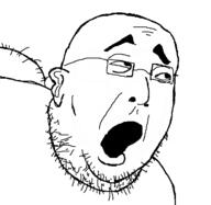 bent_over double_chin ear fat glasses open_mouth soyjak stubble variant:cadojak // 575x561 // 21.1KB