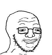 autism beard downs_syndrome glasses lips nose small_eyes soyjak stubble subvariant:spedjak template variant:soyak // 706x748 // 77.6KB