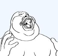 angry bald fat grotesque gums hand hands_up morbidly_obese mutt teeth traced ugly variant:meximutt // 803x768 // 39.6KB