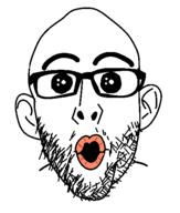 ear glasses oh_my_god_she_is_so_attractive open_mouth soyjak stubble variant:nojak // 443x523 // 24.9KB