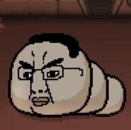 closed_mouth glasses hair pixel_art soyjak the_binding_of_isaac variant:chudjak video_game worm // 377x376 // 142.6KB