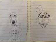 2soyjaks antenna bowtie clothes ear glasses internet_is_leaking irl mymy necktie ongezellig open_mouth reddit redraw soyjak stubble traditional_media variant:cobson variant:nojak // 4032x3024 // 3.5MB