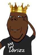 arm autism black_skin crown darius dark_hair grey_shirt hand king smile stimming stubble subvariant:wholesome_soyjak tiktok variant:gapejak // 700x1024 // 196.1KB