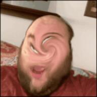 2019 3dgifmaker animated beard closed_mouth clothes distorted ext=gif fat fat_duel glasses irl open_mouth red_tshirt schizo soyboy subvariant:fatjak_irl tshirt variant:fatjak // 250x250 // 1.1MB