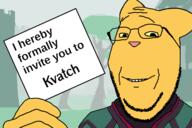 background ear furry glasses hood invite katia_managan khajit prequel_(webcomic) smile subvariant:wholesome_soyjak the_elder_scrolls variant:gapejak webcomic // 1200x800 // 193.5KB