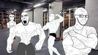 buff front_facing glasses gym muscles muscular_male variant:chudjak variant:cobson variant:markiplier_soyjak variant:soyak // 1920x1080 // 1.8MB