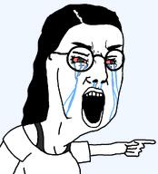 bloodshot_eyes chud crying female glasses hair long_hair pointing series:foidjaks subvariant:female_chudjak template transparent_background variant:chudjak // 928x1026 // 27.2KB
