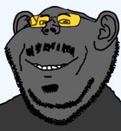 admin beard glasses mustache smile soot soyjak_party stubble subvariant:felix teeth tinted_glasses variant:impish_soyak_ears // 598x650 // 18.4KB