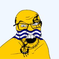 angry british flag flag:outer_hebrides glasses hair longship looking_at_you mustache open_mouth outer_hebrides river scotland ship soyjak stubble teeth united_kingdom variant:feraljak water // 1500x1500 // 177.1KB