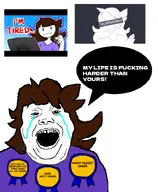 animator asiamutt award blobslop brown_hair crying female hapa jaidenanimations jewtube open_mouth variant:alicia youtube youtuber // 592x720 // 230.1KB