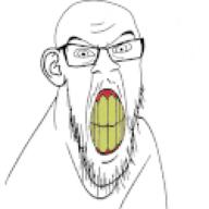 angry animated bald bull cracked_teeth ear ext=gif glasses smoke soyjak stubble subvariant:feralrage variant:feraljak yellow_teeth // 250x250 // 790.1KB