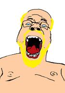 aryan balding beard blue_eyes fat glasses gynaecomastia open_mouth variant:nigjak yellow_beard yellow_hair // 350x498 // 12.9KB