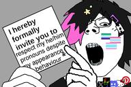 cord cordtroon discord dyed_hair female femjak flag flag:femboy_pride_flag flag:ftm_gay flag:gay_pride_flag flag:transgender_pride_flag hair hand hello_kitty holding_object invite open_mouth pink_air pinterest pinterest_logo pointing pointing_finger razor razor_blade sign soyjak subvariant:gapejak_female subvariant:terryjak teeth twitter variant:gapejak x xitter // 1200x800 // 129.3KB