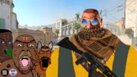 ak-47 angry arab bindi brown_skin clothes counter_strike country cow_urine flag:transgender_pride_flag glasses gun hair hanging hindflea hindroach hindu hinduism hinduu india indian keffiyeh komaiyam mge mustache open_mouth pajeet poojeet rapejeet rope seething shemagh slopjak soldier_(tf2) soyjak stubble suicide sunglasses team_fortress_2 tongue variant:bernd variant:chudjak variant:markiplier_soyjak yellow_teeth // 853x480 // 609.8KB