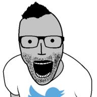arm clothes glasses grey hair npc open_mouth soyjak stubble tshirt twitter variant:el_perro_rabioso // 397x395 // 8.2KB
