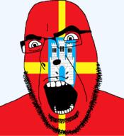 angry castle country flag flag:zhytomyr_oblast glasses hair looking_to_the_left oblast open_mouth plant soyjak stubble teeth ukraine zhytomyr_oblast // 721x789 // 48.0KB