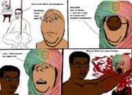4soyjaks acne alberto_barbosa arm ass black_skin blood bloodshot_eyes brown_skin comic crying decapitation flag full_body glasses hand hanging leg lynching nazism open_mouth portugal rope scared smile soyjak stubble subvariant:wholesome_soyjak suicide swastika text tongue variant:bernd variant:chudjak variant:gapejak yellow_sclera yellow_teeth // 2500x1800 // 2.1MB