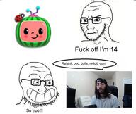 2soyjaks calarts closed_mouth cocomelon cr1tikal excited glasses moist_critikal penguinz0 smile soyjak stubble variant:soyak // 1000x844 // 402.9KB