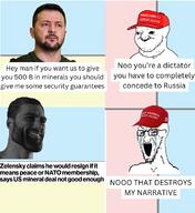 gigachad maga maga_hat nato political_compass russo_ukrainian_war ukraine variant:soyak volodymyr_zelenskyy wojak // 1086x1182 // 585.1KB