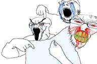 angry crying glasses meta:tagme open_mouth trio // 1280x853 // 306.3KB