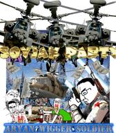 accessory angry blood bloodshot_eyes clenched_teeth clothes cracked_teeth crying ear eyebrows eyes frown glasses gun helicopter murder stubble subvariant:neutralplier text variant:chudjak variant:feraljak variant:gapejak variant:markiplier_soyjak vein wigger yellow_teeth // 1000x1141 // 1.6MB