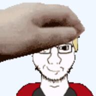 animated cute ext=gif front_facing hand looking_at_you nate petting smug soyteen subvariant:soyak_front that_one_fucking_picture_of_nate_being_a_smug_little_bastard variant:soyak yellow_hair // 112x112 // 27.5KB