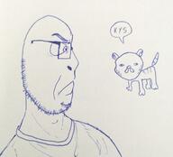 angry animal beard cat closed_mouth clothes garf_(user) glasses kys speech_bubble text variant:cobson // 2962x2683 // 3.4MB