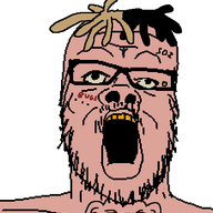 brown_skin glasses hair music mustache open_mouth rap soyjak stubble tattoo text variant:a24_slowburn_soyjak wig xxxtentaction yellow_teeth // 454x513 // 11.1KB