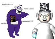 nas:amerimutt slendytubbies teletubbies tinky_winky variant:feraljak variant:impish_soyak_ears walten // 910x658 // 147.3KB