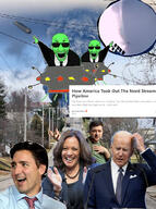 2soyjaks balloon biden_harris central_intelligence_agency clothes distraction glasses green_skin joe_biden justin_trudeau kamala_harris merge necktie open_mouth soyjak stubble suit trend:glowie variant:el_perro_rabioso variant:two_pointing_soyjaks volodymyr_zelenskyy // 896x1200 // 447.4KB