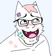 band-aid colorful epic_face fangs furfag furry glasses happy open_mouth pink_hair poopson satanic stubble variant:feraljak veir_brimstone white zillyjak // 1025x1091 // 32.4KB