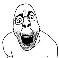 glasses merge open_mouth series:fusionjaks soyjak stubble variant:chugsjak variant:el_perro_rabioso // 389x379 // 31.1KB