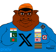blue_archive blue_shirt brown_skin celtic_cross fat flag:bangladesh flag:cunnystan flag:imperial_japan flag:india flag:nazi_germany flag:pakistan flag:pedophilia_pride_flag flag:scat_pride genshin_impact moustache pajeet paki pixiv subvariant:branigger variant:brandon white_supremacist xitter // 1675x1583 // 268.6KB