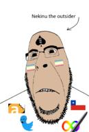 2soyjaks arrow artist autism biting_lip brown_eyes brown_skin chile closed_mouth country flag furaffinity furry furry_artist glasses map_(pedophile) mutt open_mouth pedophile pen slopjak soyjak spade stubble text twitter variant:cobson variant:soyak // 480x707 // 89.0KB