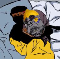 2soyjaks arm brown_skin closed_eyes cuddles glasses hand lemon_(user) meta:namefags meta:tagme subvariant:chudjak_front subvariant:wholesome_soyjak variant:chudjak variant:gapejak warrior-z_(user) // 640x630 // 303.7KB