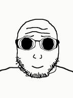 bald distorted glasses smile soyjak stubble subvariant:lawrence variant:markiplier_soyjak // 481x643 // 35.6KB