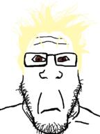 brown_eyes closed_mouth glasses stubble subvariant:neutralplier variant:markiplier_soyjak yellow_hair // 600x800 // 199.9KB