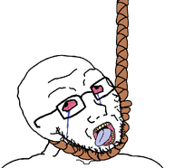 ack anhero bloodshot_eyes crying glasses hanging noose rope soyjak stubble template tongue transparent_background variant:soyak // 984x953 // 56.1KB